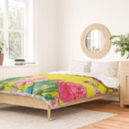 Vintage Oriental Peacocks, Peonies, Birds & Pagodas Print Duvet Cover Gallery Image 2