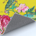 Vintage Oriental Peacocks, Peonies, Birds & Pagodas Print Rug Gallery Image 4