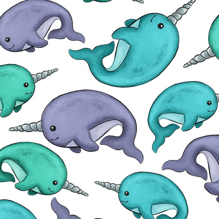 Narwhal Print, Blue, Green, Purple Narwhals Coffee Mug Gallery Image 2