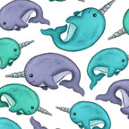 Narwhal Print, Blue, Green, Purple Narwhals Coffee Mug Gallery Image 2