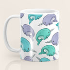 Narwhal Print, Blue, Green, Purple Narwhals Coffee Mug Gallery Image 3