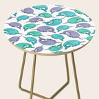 Narwhal Print, Blue, Green, Purple Narwhals Side Table Gallery Image 2