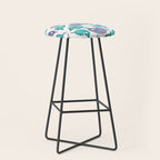 Narwhal Print, Blue, Green, Purple Narwhals Stool Gallery Image 1