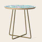Narwhal Print, Blue, Green, Purple Narwhals Side Table Gallery Image 1
