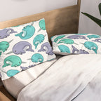 Narwhal Print, Blue, Green, Purple Narwhals Pillow Sham Gallery Image 2