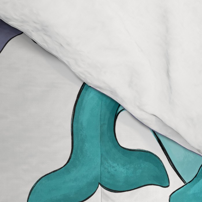 Narwhal Print, Blue, Green, Purple Narwhals Comforter Gallery Image 4