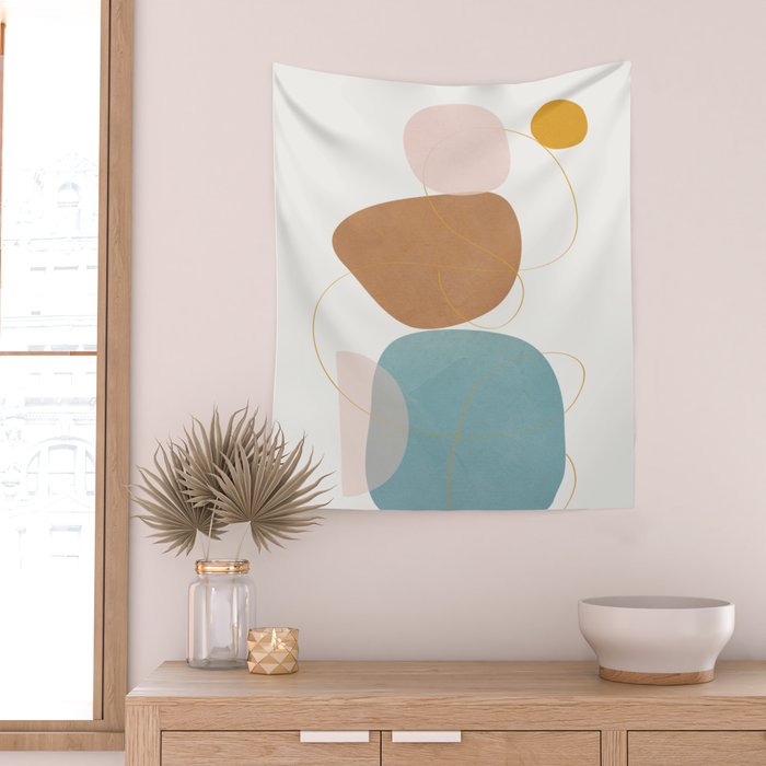 Soft Abstract Shapes 11 Wall Tapestry Gallery Image 2