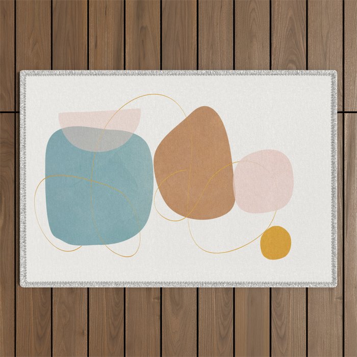 Soft Abstract Shapes 11 Outdoor Rug Gallery Image 1
