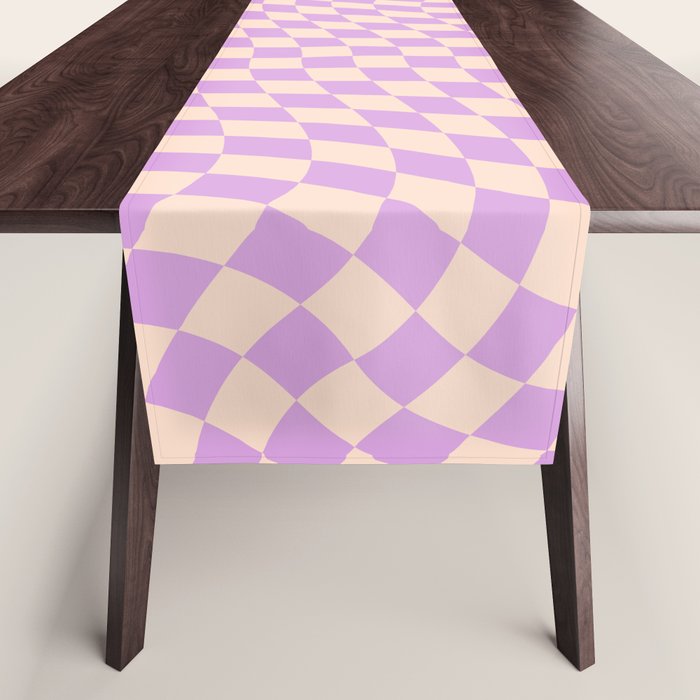 Check V - Lilac Twist â Checkerboard Print Table Runner Gallery Image 1