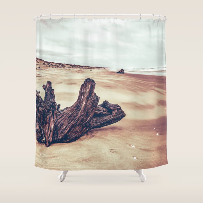 Ocean Driftwood Shower Curtain Gallery Image 1
