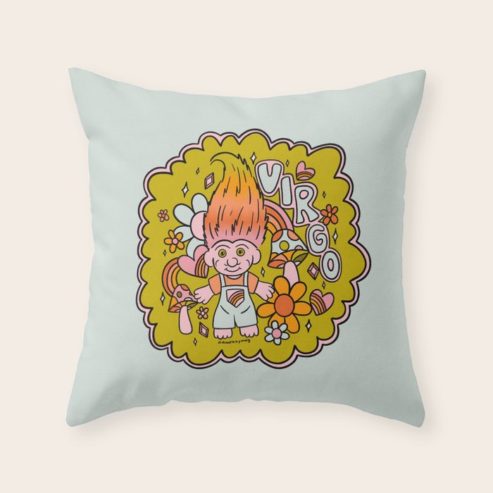Virgo Troll Throw Pillow Gallery Image 6