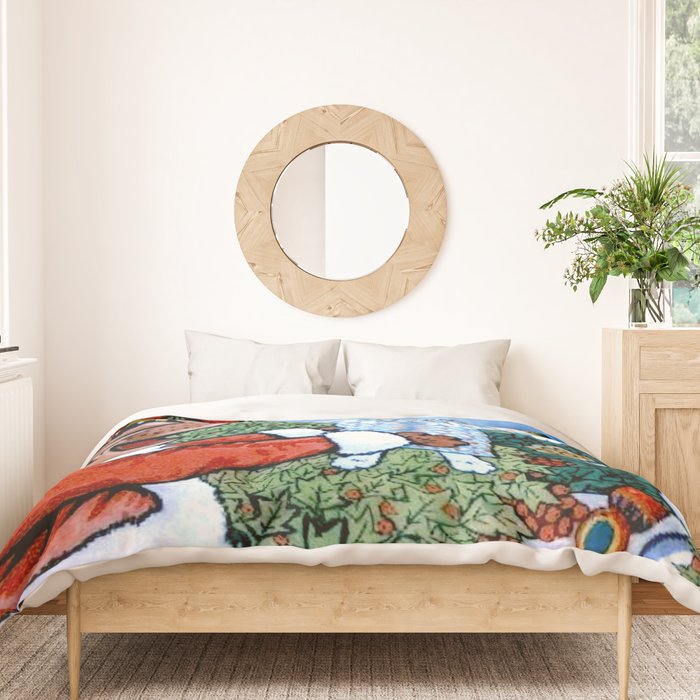 'Christmas Gift' Louis Wain Vintage Cat Duvet Cover Gallery Image 3