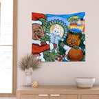 'Christmas Gift' Louis Wain Vintage Cat Wall Tapestry Gallery Image 2