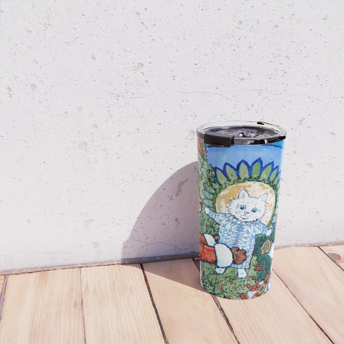 'Christmas Gift' Louis Wain Vintage Cat Travel Mug Gallery Image 4