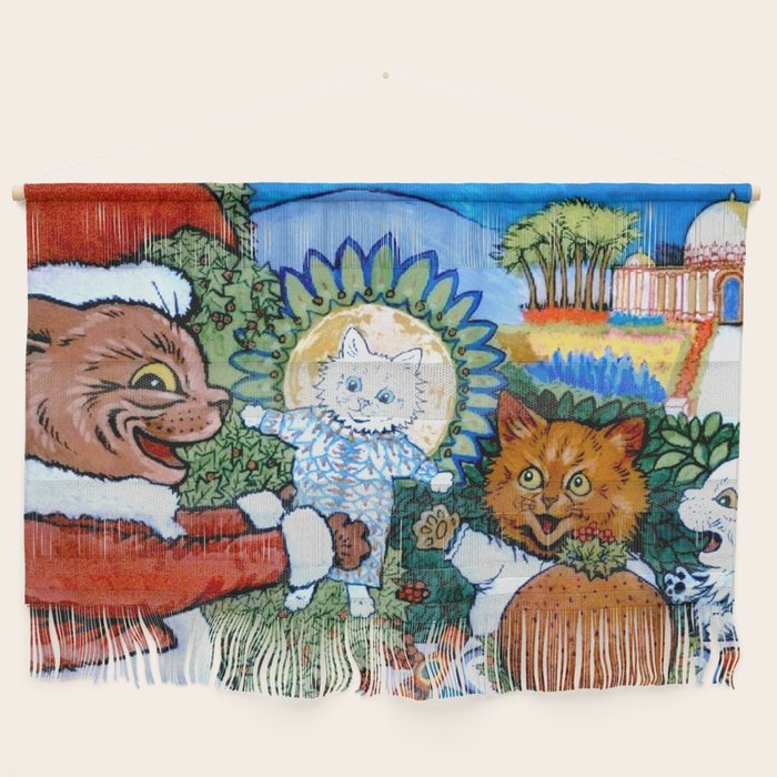 'Christmas Gift' Louis Wain Vintage Cat Wall Hanging Gallery Image 1