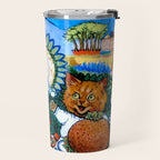 'Christmas Gift' Louis Wain Vintage Cat Travel Mug Gallery Image 2