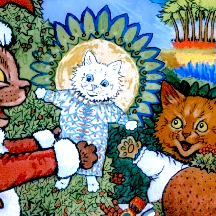 'Christmas Gift' Louis Wain Vintage Cat Coffee Mug Gallery Image 2