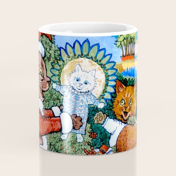 'Christmas Gift' Louis Wain Vintage Cat Coffee Mug Gallery Image 4