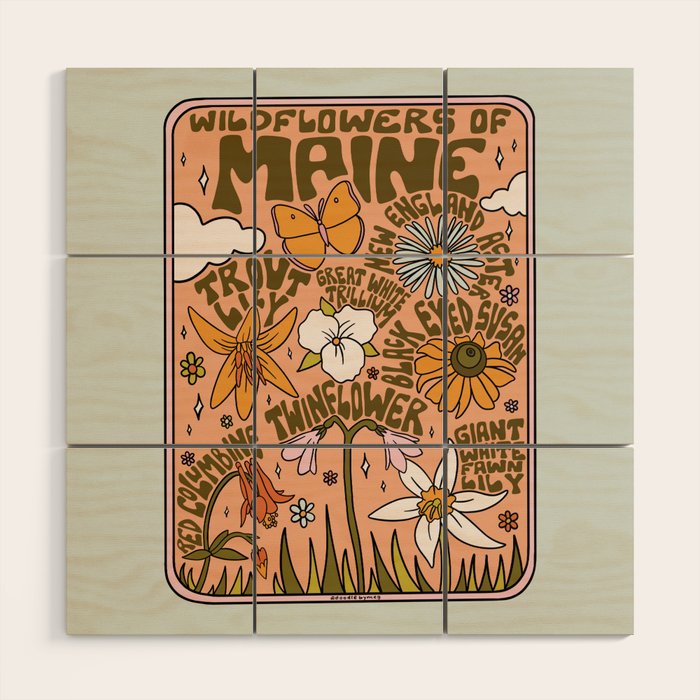 Maine Wildflowers Wood Wall Art Gallery Image 1