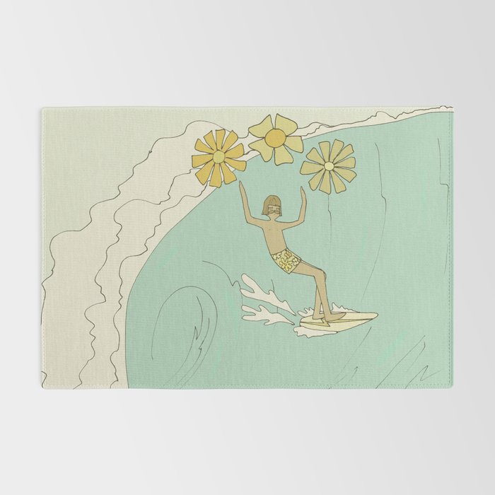 pipeline master style guru gerry lopez // retro surf art by surfy birdy Rug Gallery Image 2