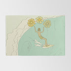 pipeline master style guru gerry lopez // retro surf art by surfy birdy Rug Gallery Image 2