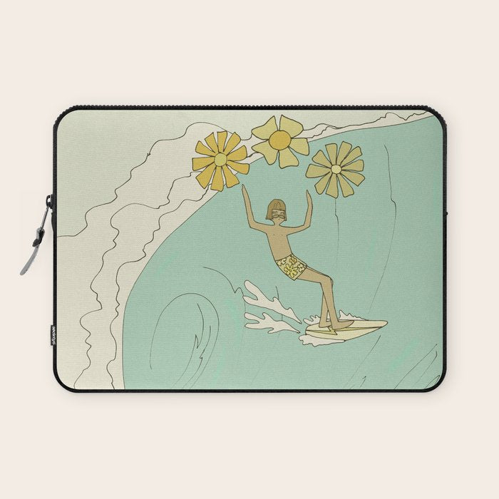 pipeline master style guru gerry lopez // retro surf art by surfy birdy Laptop Sleeve Gallery Image 1