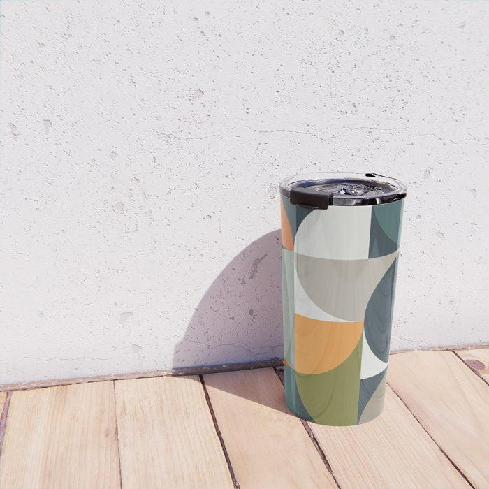 Mid Century Geometric 12/2 Travel Mug Gallery Image 4