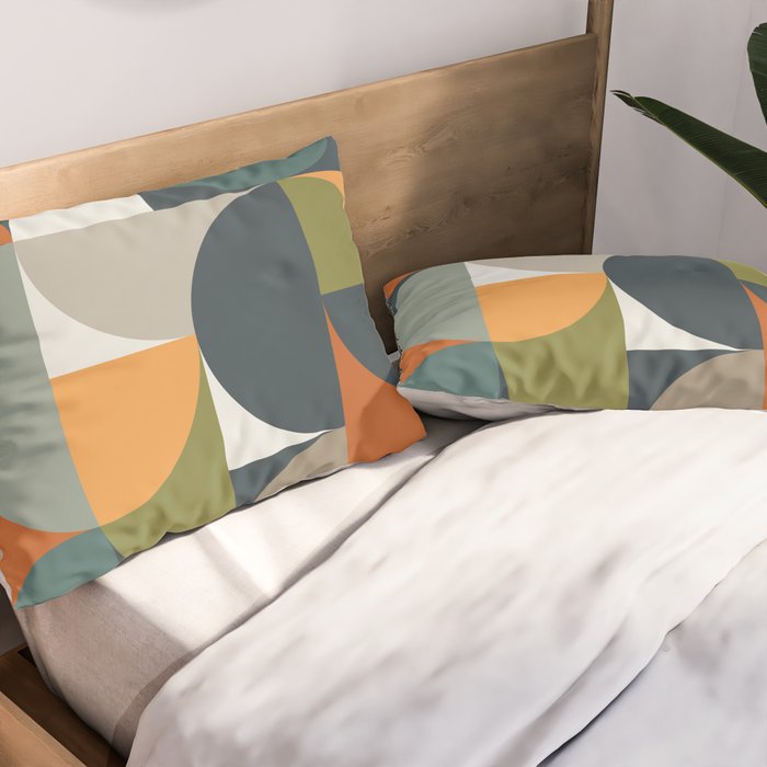 Mid Century Geometric 12/2 Pillow Sham Gallery Image 2