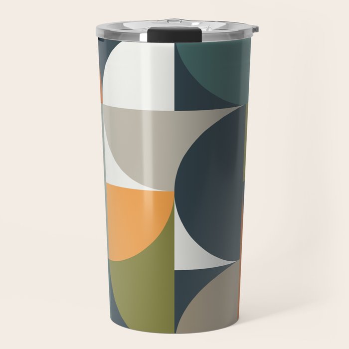 Mid Century Geometric 12/2 Travel Mug Gallery Image 1