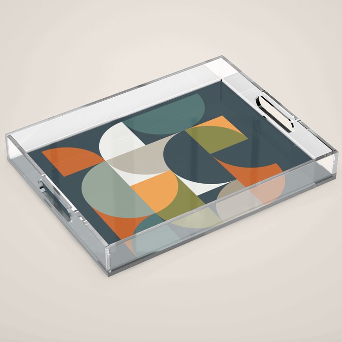 Mid Century Geometric 12/2 Acrylic Tray Gallery Image 1
