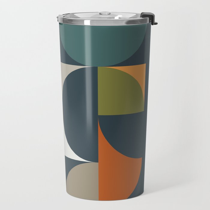 Mid Century Geometric 12/2 Travel Mug Gallery Image 2