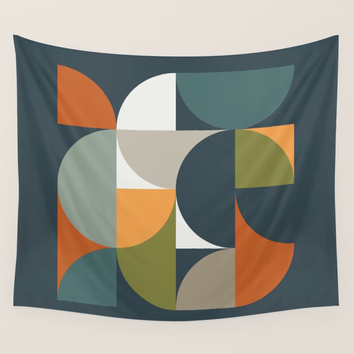 Mid Century Geometric 12/2 Wall Tapestry Gallery Image 1
