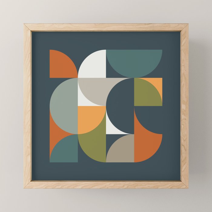 Mid Century Geometric 12/2 Mini Art Print Gallery Image 1