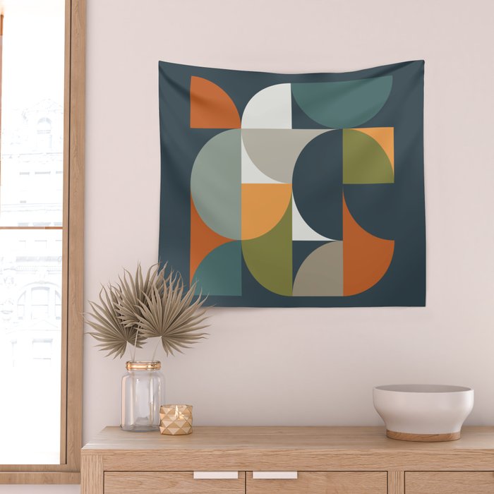 Mid Century Geometric 12/2 Wall Tapestry Gallery Image 2