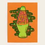 Lit lava lamp in orange in 3D Poster Gallery Image 4