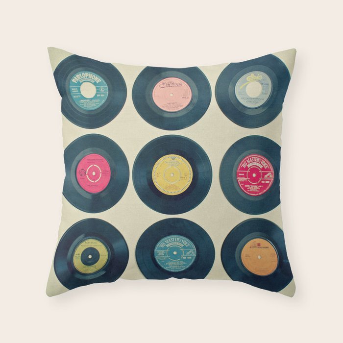 Vinyl Collection Throw Pillow Gallery Image 1