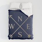 Gold on Navy Blue Compass Comforter Gallery Image 6