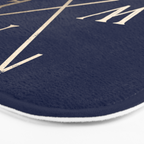 Gold on Navy Blue Compass Bath Mat Gallery Image 3
