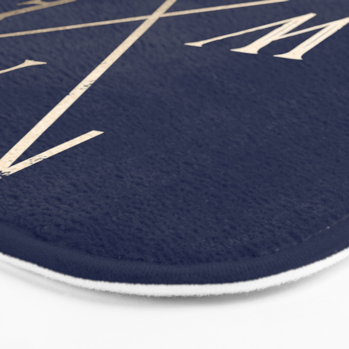 Gold on Navy Blue Compass Bath Mat Gallery Image 3