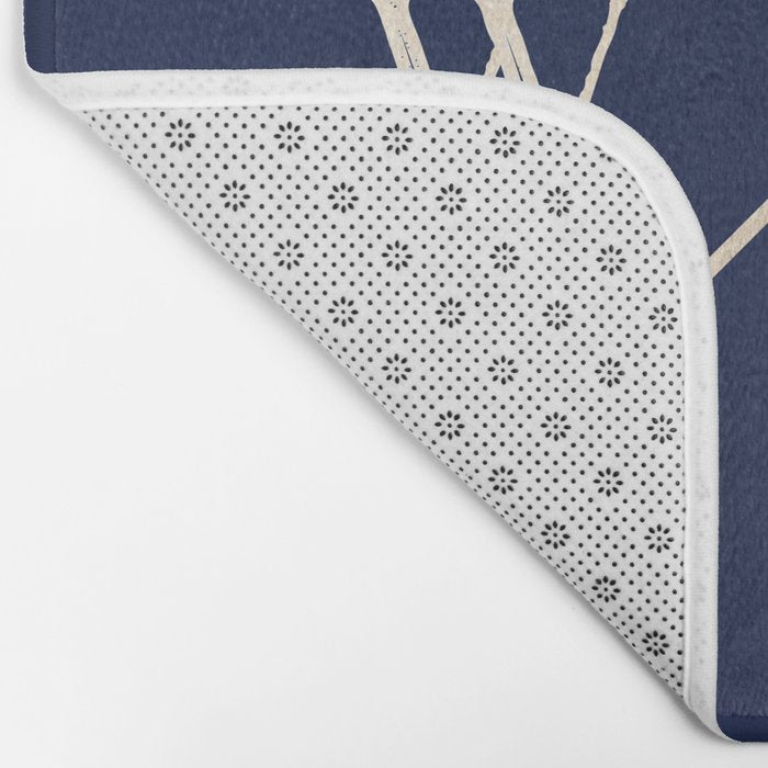 Gold on Navy Blue Compass Bath Mat Gallery Image 2