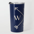 Gold on Navy Blue Compass Travel Mug Gallery Image 3