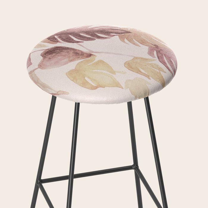 Modern boho pink tropical watercolour palms Stool Gallery Image 2