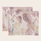 Modern boho pink tropical watercolour palms Placemat Gallery Image 1