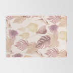 Modern boho pink tropical watercolour palms Rug Gallery Image 2