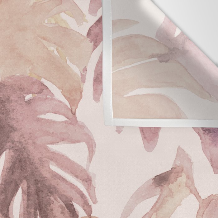 Modern boho pink tropical watercolour palms Wall Tapestry Gallery Image 3