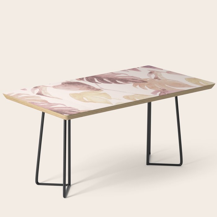 Modern boho pink tropical watercolour palms Coffee Table Gallery Image 1
