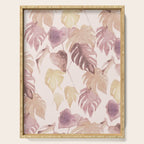 Modern boho pink tropical watercolour palms Serving Tray Gallery Image 1