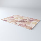 Modern boho pink tropical watercolour palms Rug Gallery Image 3
