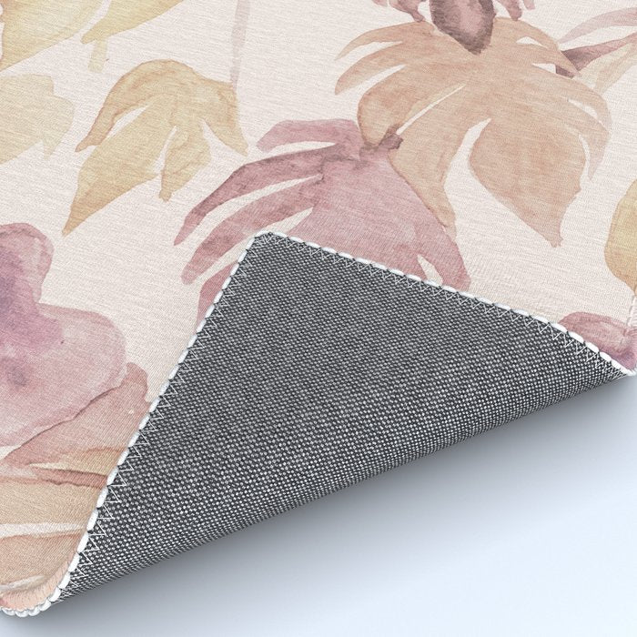 Modern boho pink tropical watercolour palms Rug Gallery Image 4