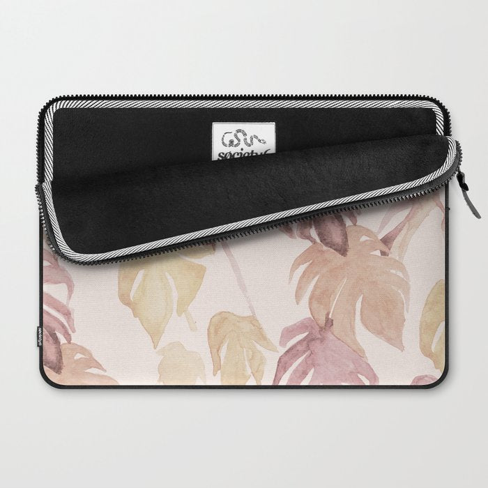 Modern boho pink tropical watercolour palms Laptop Sleeve Gallery Image 2